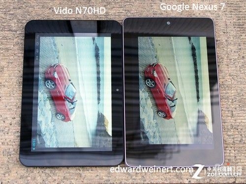 Сравнение дисплеев Vido N70HD и Google Nexus 7