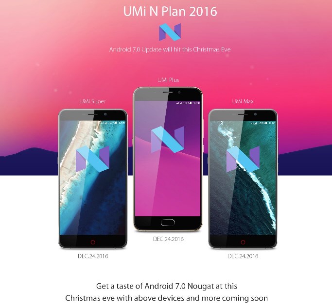 UMi выпустит Android 7.0 для нескольких своих смартфонов