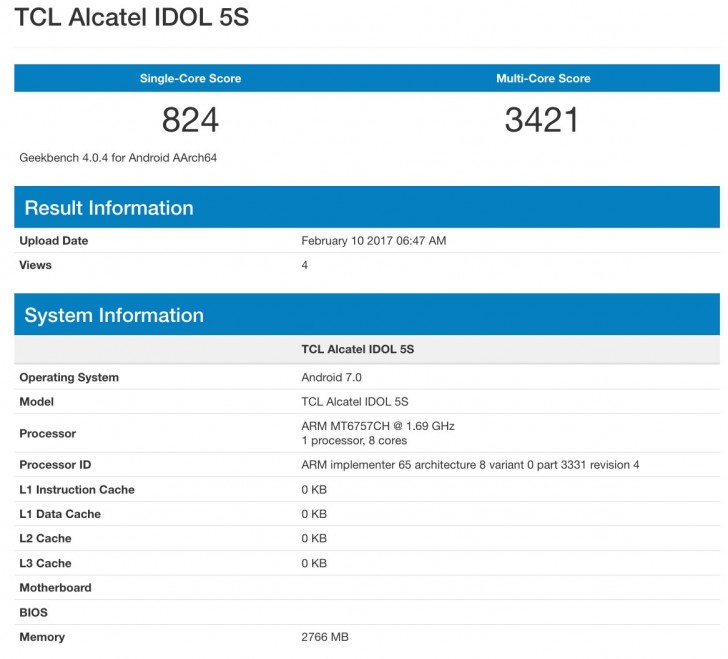 TCL Alcatel Idol 5S получит Helio P20 и 3 ГБ RAM