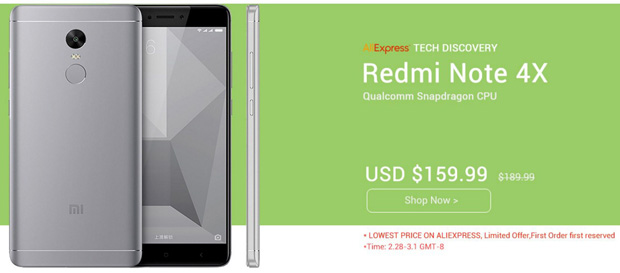 Цена дня: Xiaomi Redmi Note 4X - 160$, Lenovo ZUK Edge - 370$, Meizu M5 - 96$
