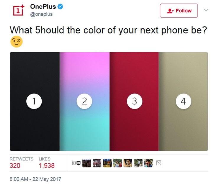 OnePlus 5 могут выпустить в четырех цветах