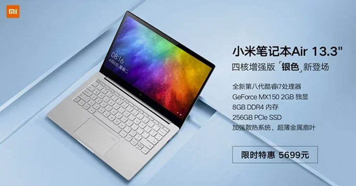 Xiaomi выпустила обновленный лэптоп Silver Mi Notebook Air