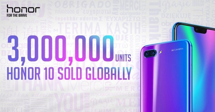 Продано более 3 млн экземпляров смартфона Honor 10