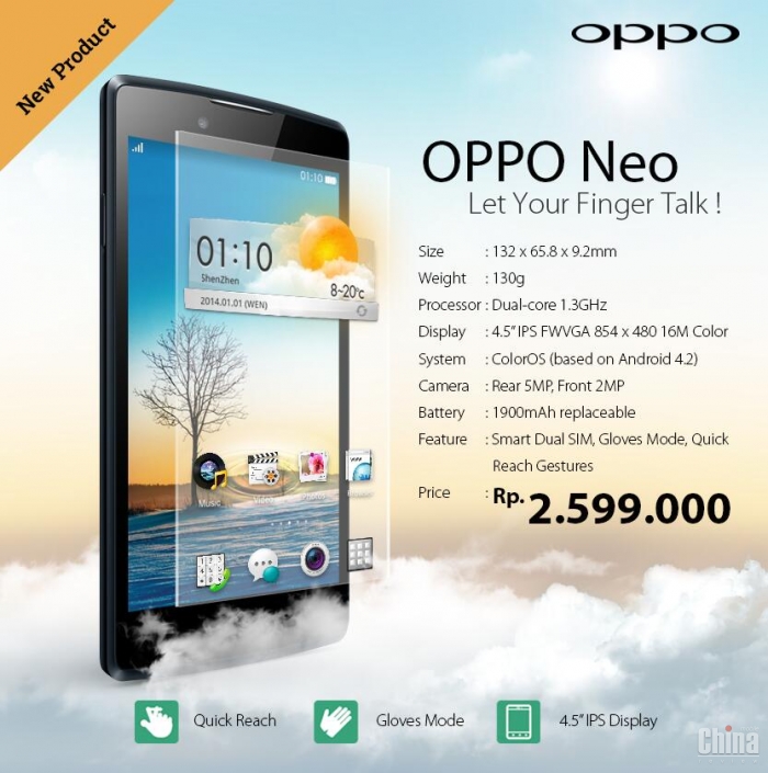 Характеристики и цена OPPO Neo