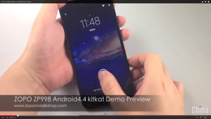 Видео бета-теста ZOPO ZP998 на Android 4.4 KitKat