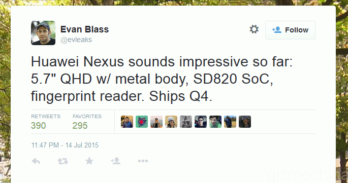 Утечка характеристик Huawei Nexus
