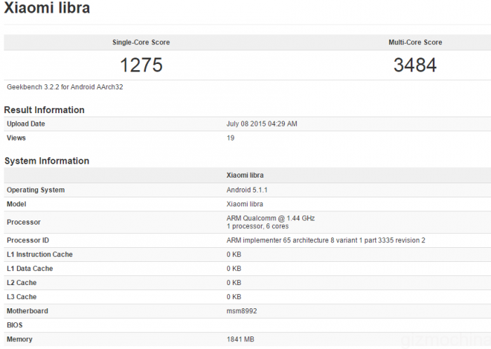 Новинка Xiaomi Libra на Snapdragon 808