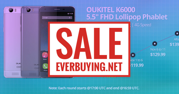 Распродажа на Everbuying.net: OUKITEL K6000 за $110