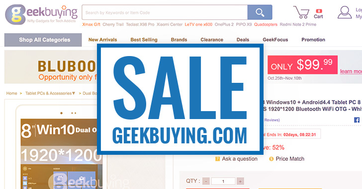 Geekbuying.com советует новогодние подарки и заодно снижает цены на планшеты