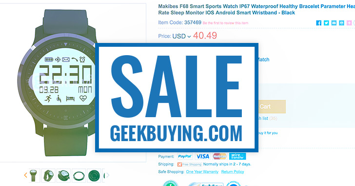 Распродажа на Geekbuying.com — смартчасы и фитнес-браслеты