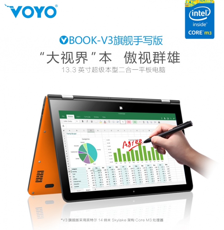 Voyo VBook V3 Ultimate на Intel Core M3 – клон Yogo 2 Pro за $415