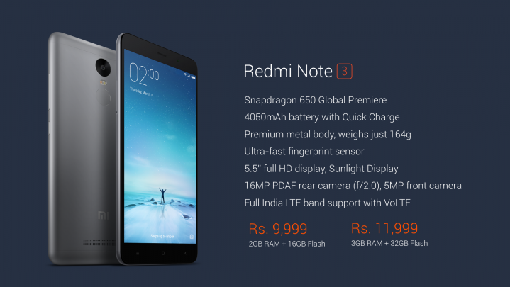 Xiaomi Redmi Note 3 Pro в Индии дешевле, чем в Китае