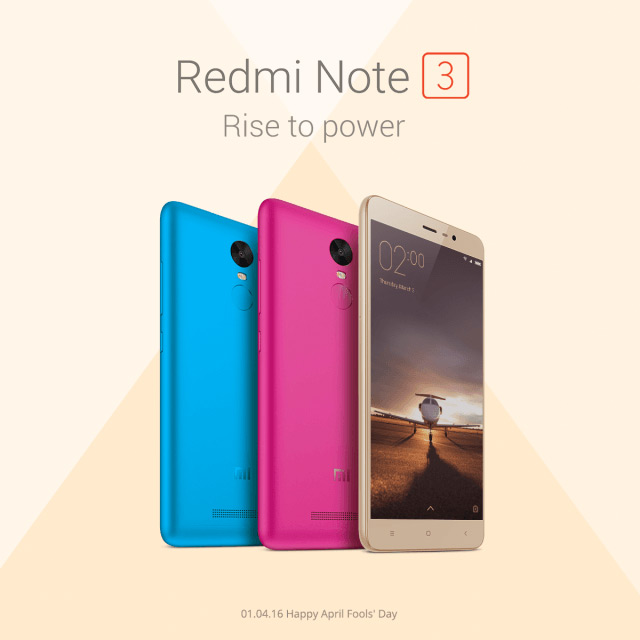 Xiaomi в Индии выпустит Redmi Note 3 в голубом и розовом цвете