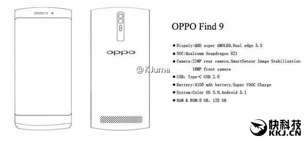 Oppo Find 9 получит изогнутый экран и Snapdragon 821
