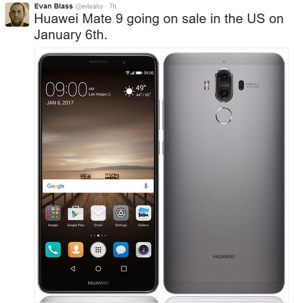 Huawei Mate 9 запустят в США в начале января