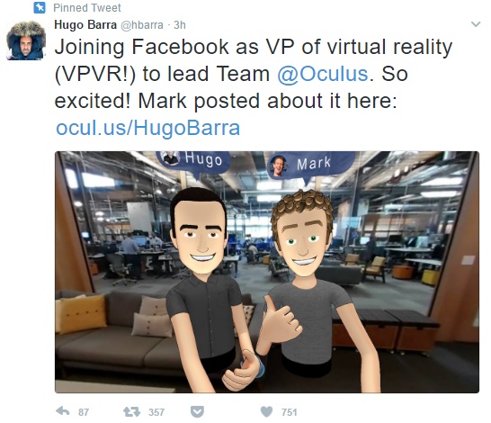 Хьюго Барра станет одним из вице-президентов Facebook