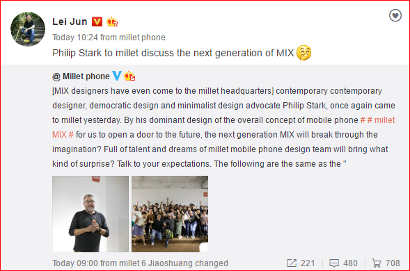 Лей Цзюн подтвердил разработку новой версии Mi Mix