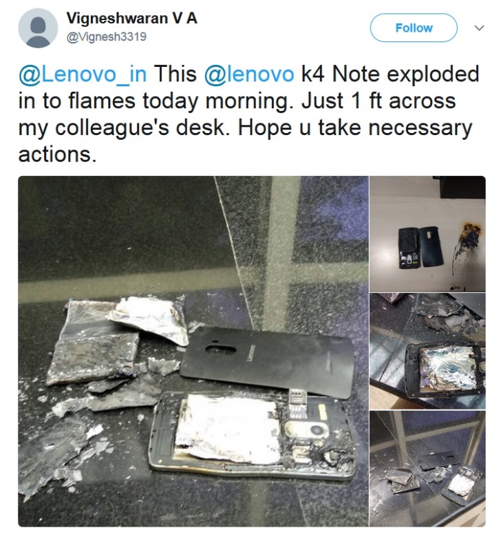 Lenovo расследует возгорание смартфона K4 Note