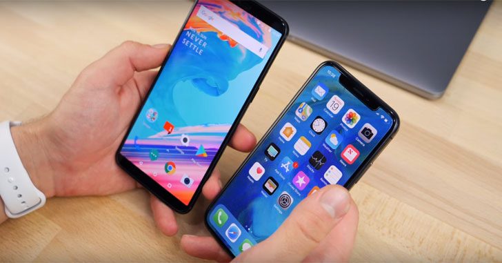 Сравнение быстродействия OnePlus 5T и iPhone X на видео
