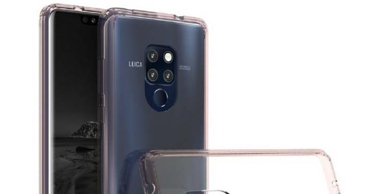 Huawei Mate 20 в прозрачном чехле позирует на очередных фото