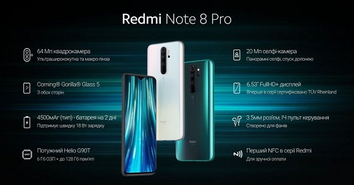 Xiaomi Redmi Note 8 Pro представлен в Украине с ценником от 6999 гривен