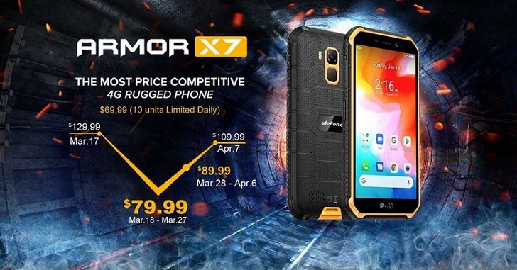 Ulefone Armor X7 – первый защищённый смартфон с ОС Android 10 из коробки