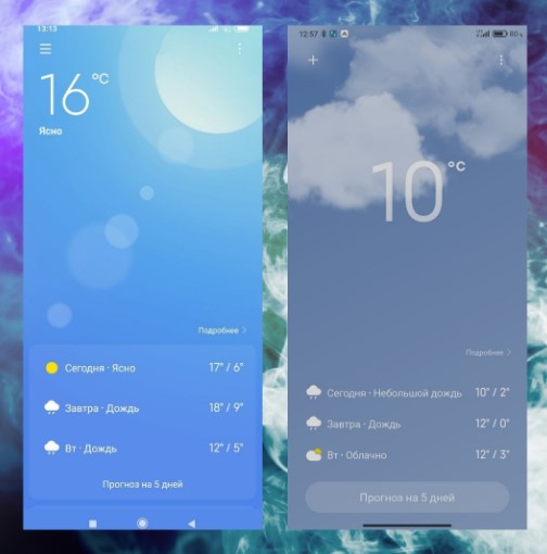 Xiaomi погода на экране
