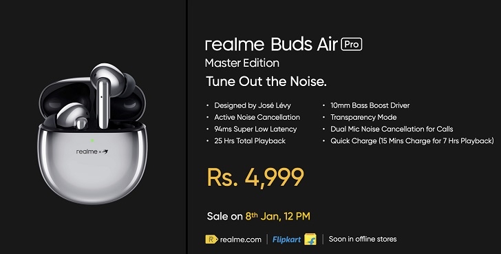 Анонсированы TWS-наушники Realme Buds Air Pro Master Edition