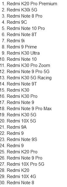 Xiaomi обновит ещё 50 смартфонов до MIUI 13 в этом году
