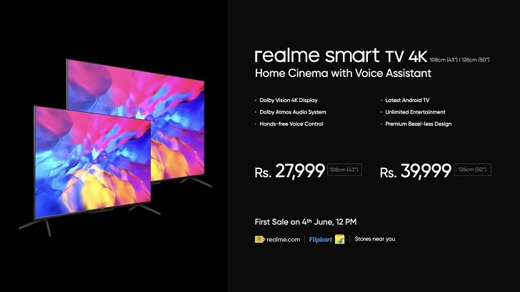 Представлены недорогие телевизоры Realme Smart TV 4K