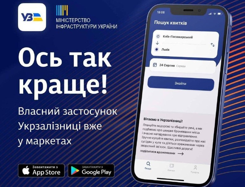 «Укрзализныця» запустила собственное мобильное приложение