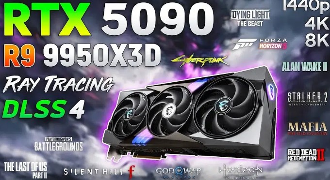 На що здатний тандем з RTX 5090 та Ryzen 9 9950X3D у 8K